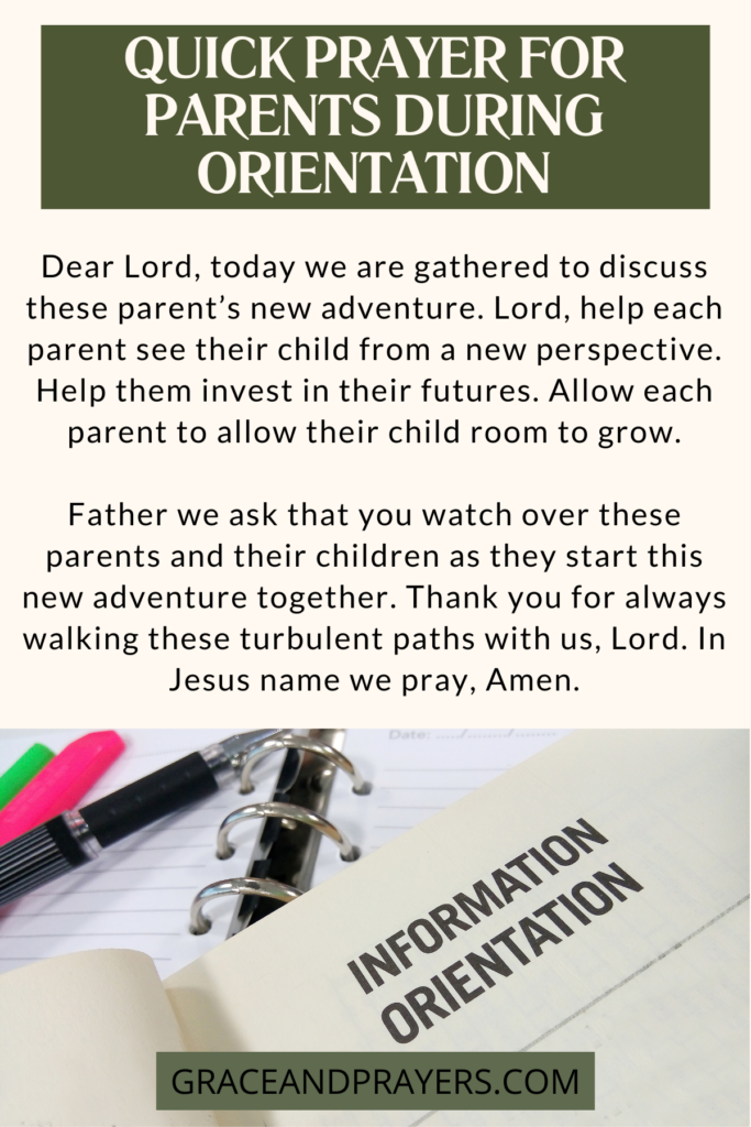 12 Prayers for Parents and Students During Orientation