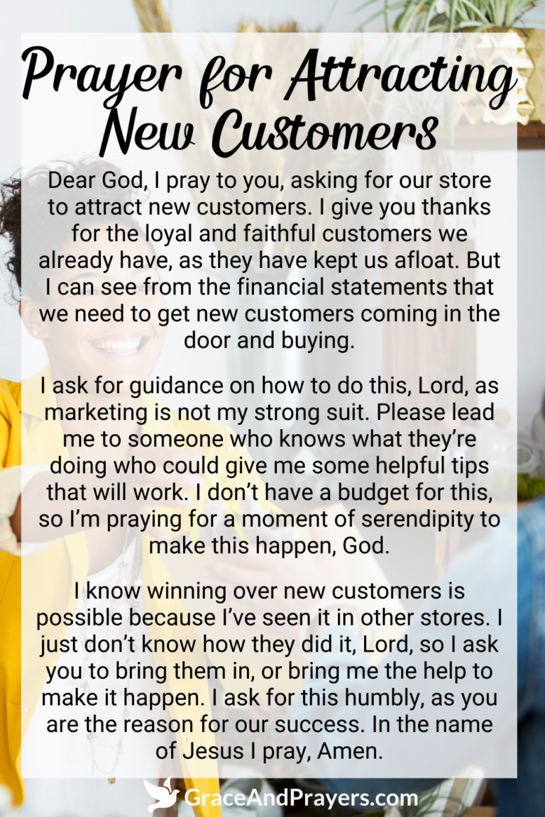 5 Prayers for New Customers and Sales - Grace and Prayers