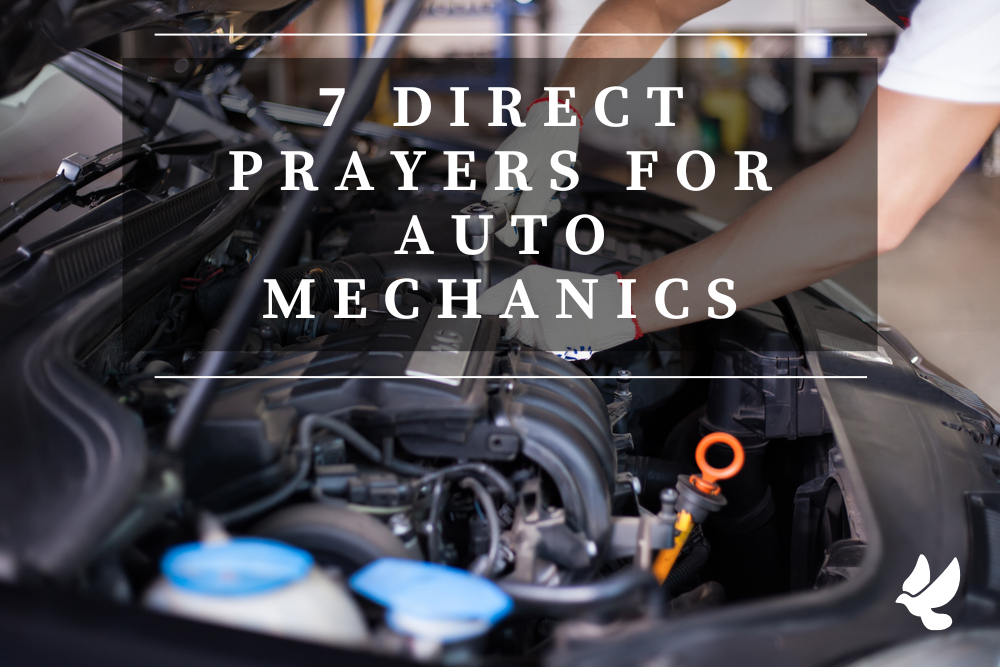 auto mechanic praying before working a vehicle