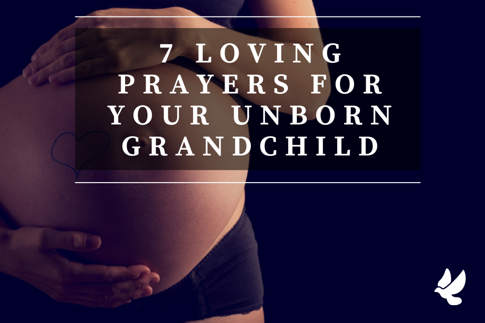 grandparents praying for their unborn grandchild