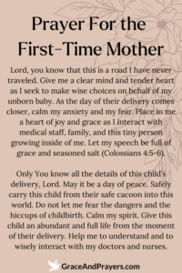 prayer for first time mothers pin