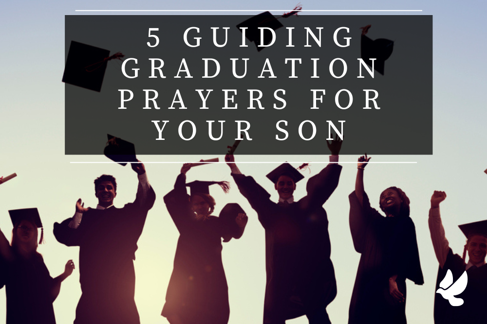 son and new graduates praying