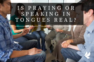group of people praying with one person speaking tongues