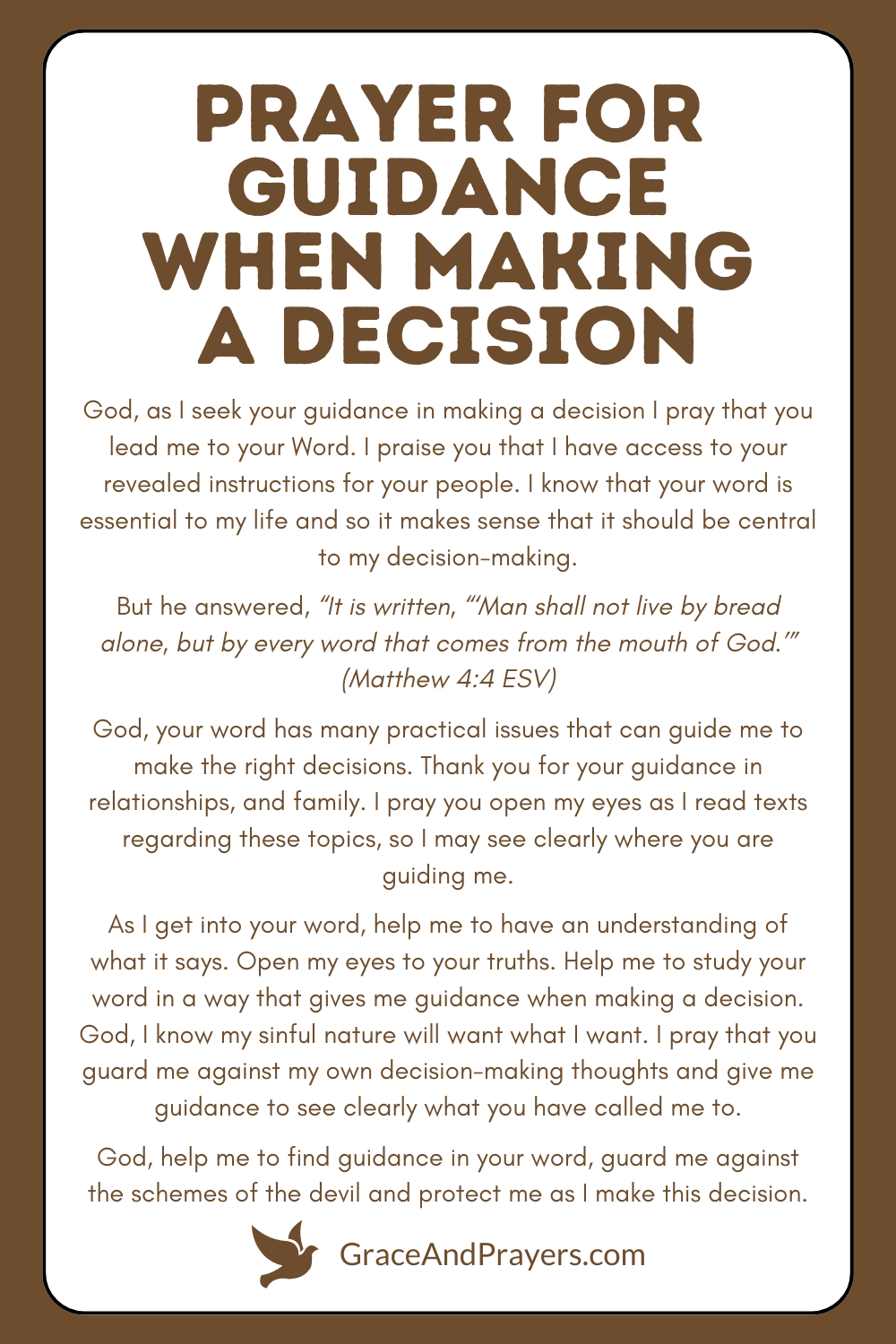 6 Wisdom Seeking Prayers For Making A Decision - Grace and Prayers