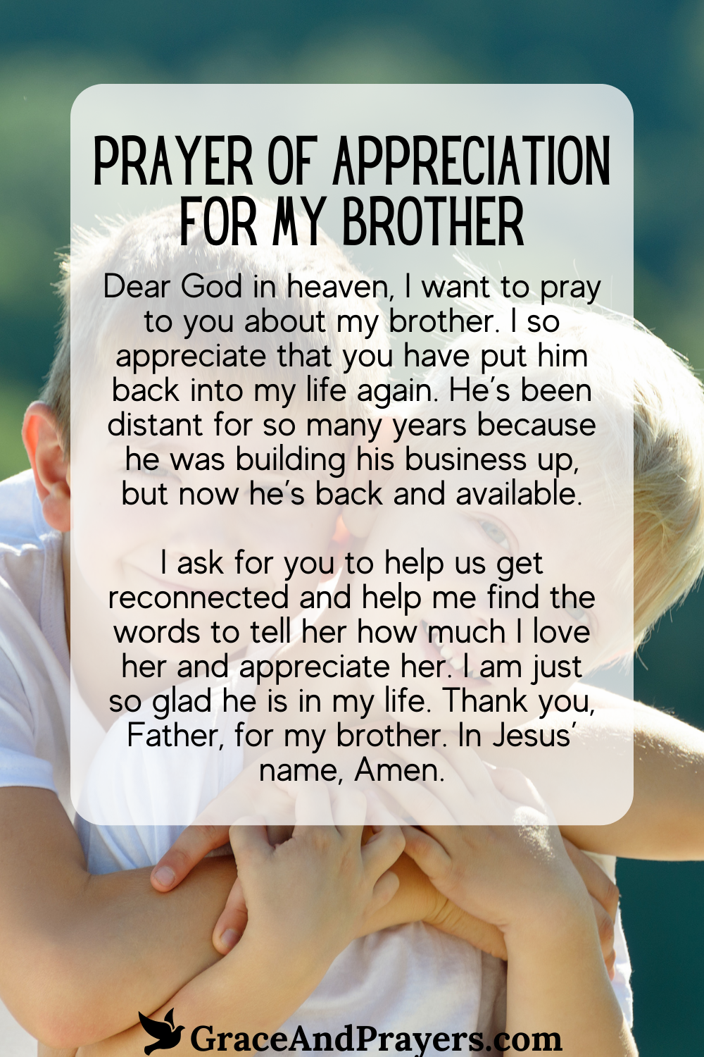 14 Loving Prayers For a Brother - Grace and Prayers