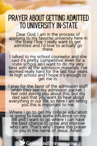 a prayer for getting admitted to university in state pin 