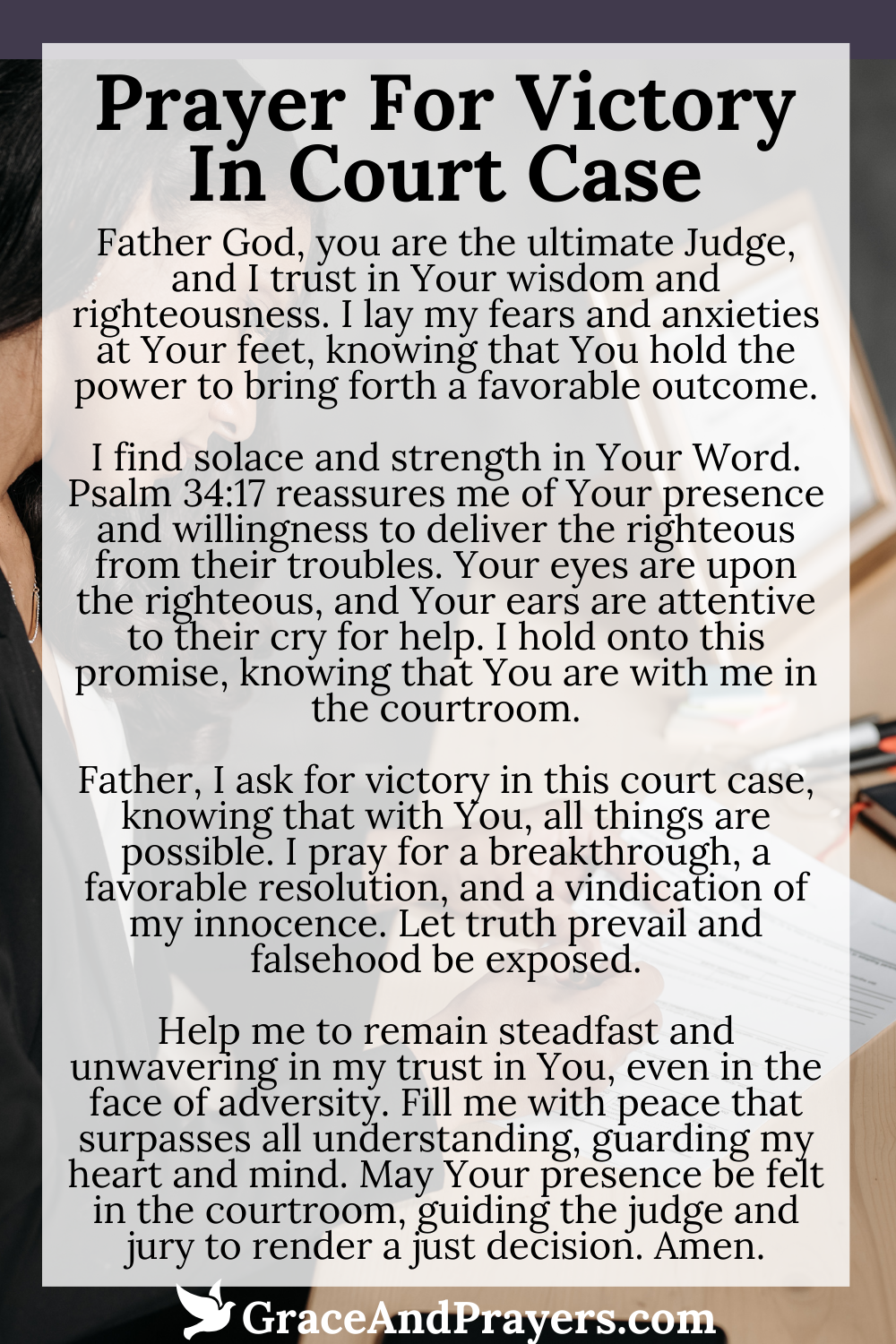 7 Strengthening Prayers For Court Cases - Grace and Prayers