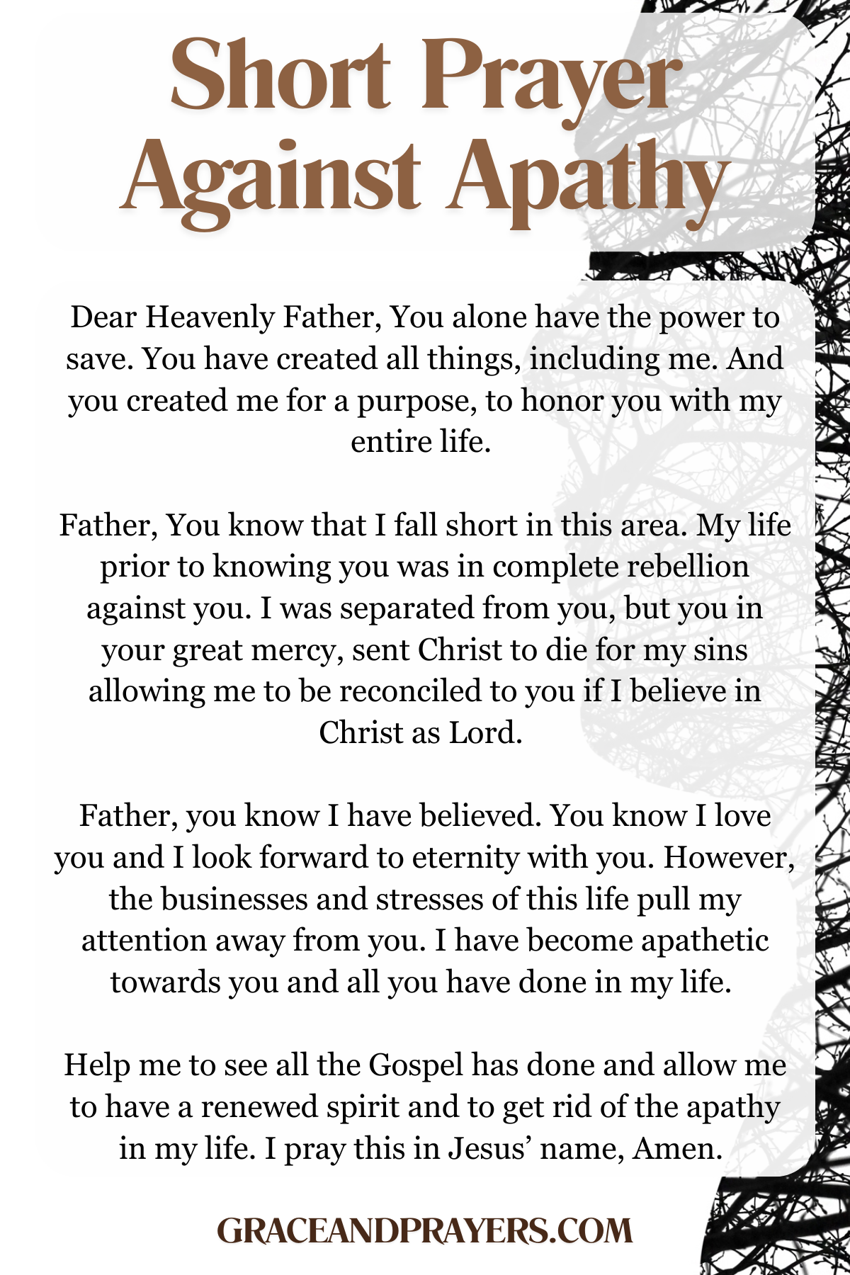 6 Encouraging Prayers For Apathy - Grace and Prayers