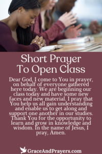 a brief prayer to open class pin 