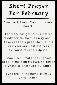 short prayer for February pin