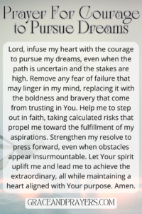 a prayer for courage to pursue dreams pin