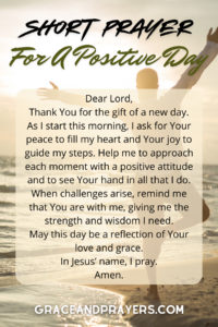 a brief prayer for a positive day pin 