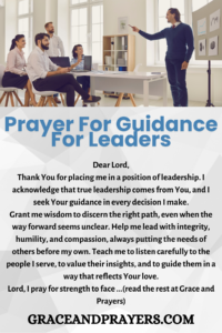 a prayer for guidance for leaders pin 