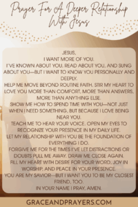 a prayer for a deeper relationship with Jesus pin