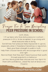 a prayer for a teen navigating peer pressure pin