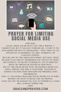 a prayer for limiting social media use pin