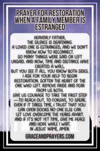 a prayer for restoration when a family member is estranged