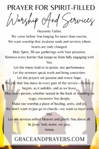 a prayer for spirit-filled worship and services 