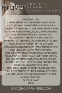 a prayer pin for the elderly living alone 