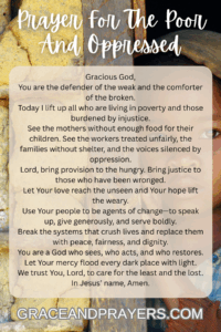 a prayer for the poor and oppressed pin