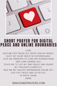 a brief prayer for digital peace and online boundaries pin