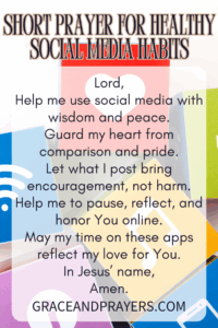 a brief prayer for healthy social media habits pin