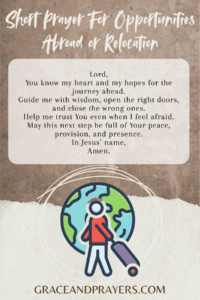 a brief prayer for opportunities abroad or relocation pin