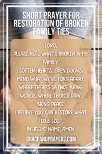 a brief prayer for restoration of broken family ties pin