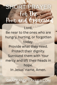 a brief prayer for the poor and oppressed pin