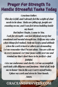 prayers for strength to handle stressful tasks today pin