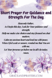 a brief prayer for guidance and strength for the day pin