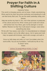 a prayer for faith in a shifting culture pin