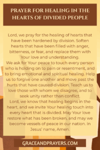 a prayer for healing in the hearts of divided people pin