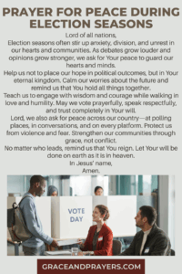 prayer for peace during election season pin