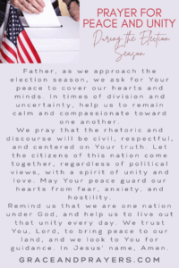 prayer for peace during election pin