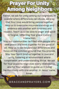 prayer for unity among neighbors pin