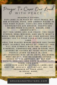 a prayer pin to cover our land with peace