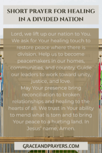 a short prayer for healing in a divided nation pin