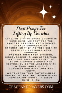 a brief prayer for lifting up churches pin