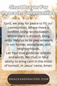 a short prayer for peace in communities pin