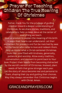 a prayer pin for teaching children the true meaning of Christmas