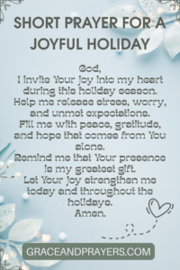 a brief prayer for a joyful holiday pin
