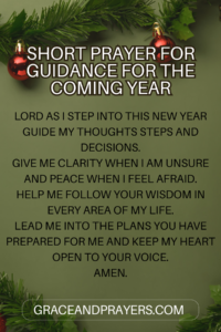 a brief prayer for guidance for the coming year