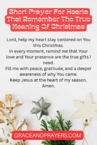 a brief prayer for hearts that remember the true meaning of Christmas