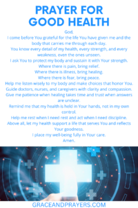 a prayer pin for good health