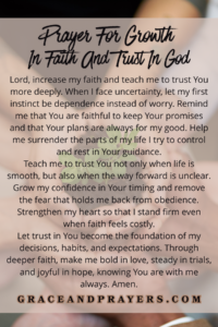 prayer for growth in faith and trust in God pin