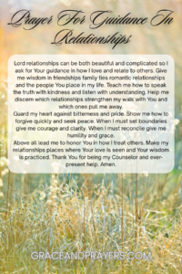 prayer pin for guidance in relationships