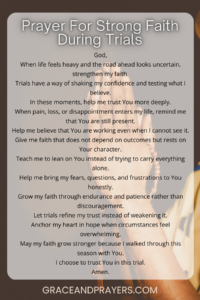 prayer pin for strong faith during trials