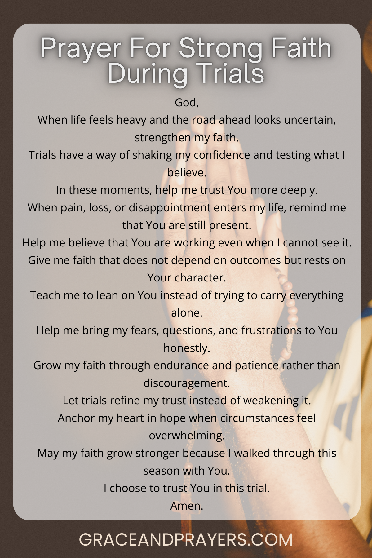 9 Prayers For Strong Faith - Grace and Prayers