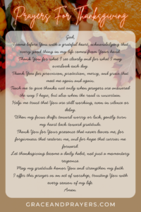 a prayer pin for thanksgiving